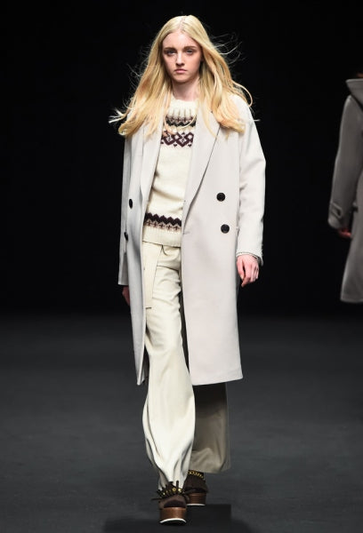 round yoke single jacquard pullover