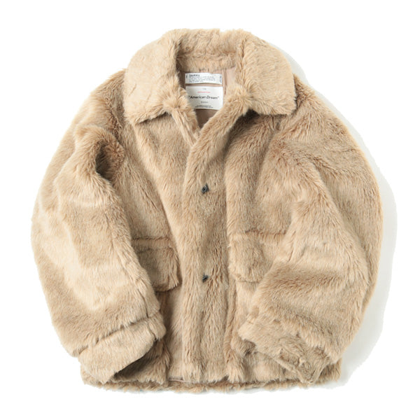 DAIRIKU vinyl patch fur coat