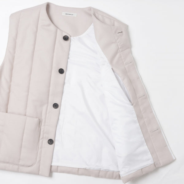 Wool Stripe Quilted Vest