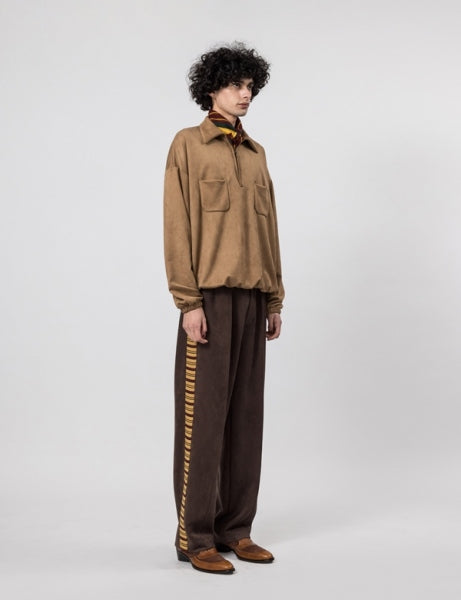 SYNTHETIC SUEDE TRACK PANTS