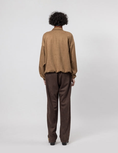 SYNTHETIC SUEDE TRACK PANTS