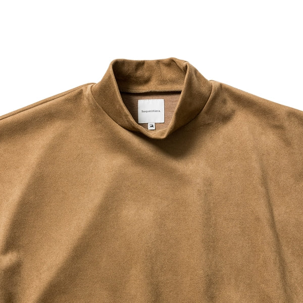 SYNTHETIC SUEDE MOCK NECK