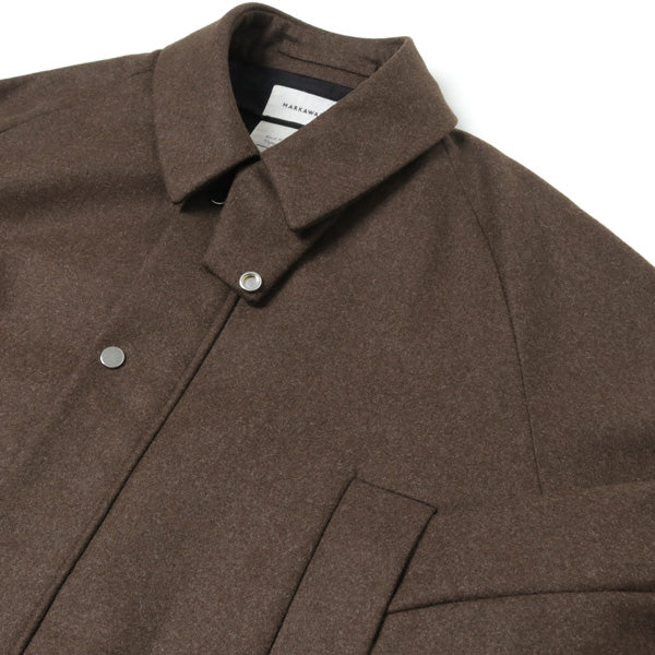 WAYFARER COAT III BLACK WOOL JAPAN FLANNEL
