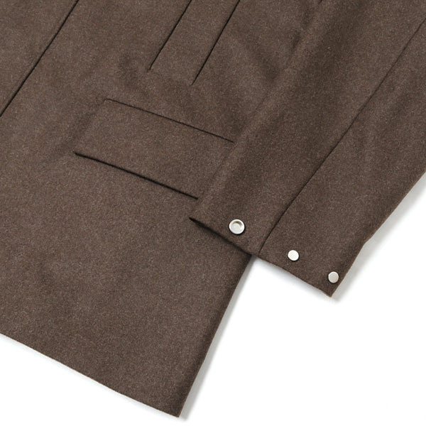 WAYFARER COAT III BLACK WOOL JAPAN FLANNEL