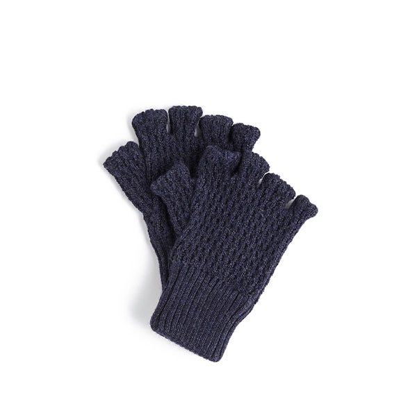 RAMIE WOOL FINGERLESS KNIT GLOVES