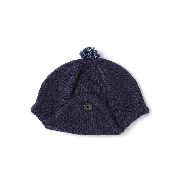 INDIGO MOHAIR EAR GUARD CAP