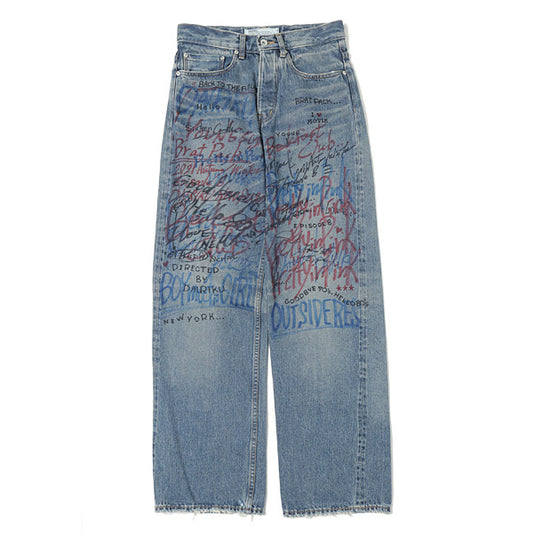 Painted Straight Denim Pants