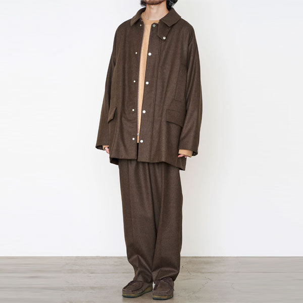 WAYFARER COAT III BLACK WOOL JAPAN FLANNEL