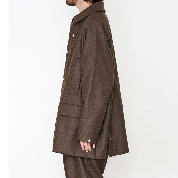 WAYFARER COAT III BLACK WOOL JAPAN FLANNEL