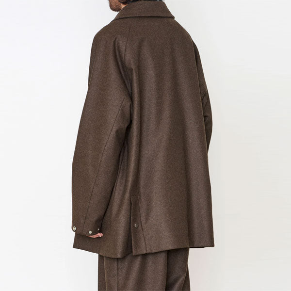 WAYFARER COAT III BLACK WOOL JAPAN FLANNEL