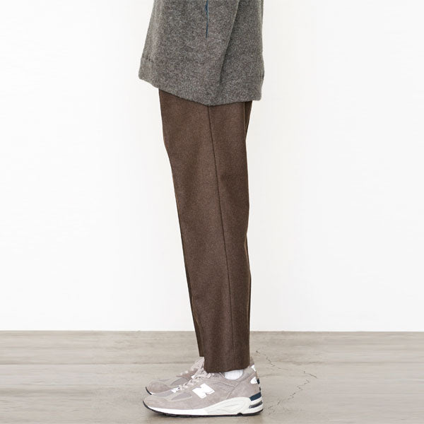 FRONT PLEATS PEGTOP BLACK WOOL JAPAN FLANNEL