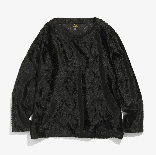 L/S U Neck Tee - Burnout Velvet