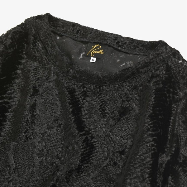 L/S U Neck Tee - Burnout Velvet