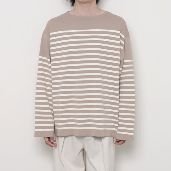 MILAN RIB BOAT NECK BORDER KNIT - 14G Compact Yarn