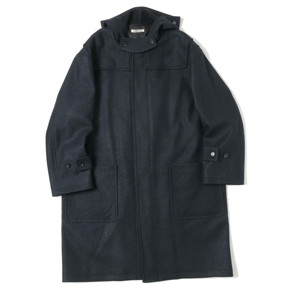 WOOL SILK MELTON DUFFLE COAT