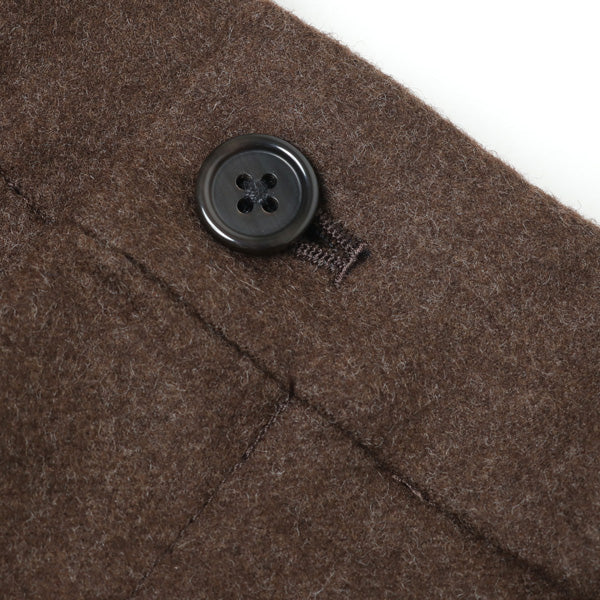 FRONT PLEATS PEGTOP BLACK WOOL JAPAN FLANNEL