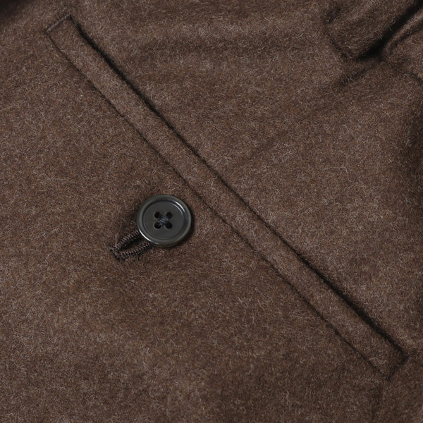 FRONT PLEATS PEGTOP BLACK WOOL JAPAN FLANNEL