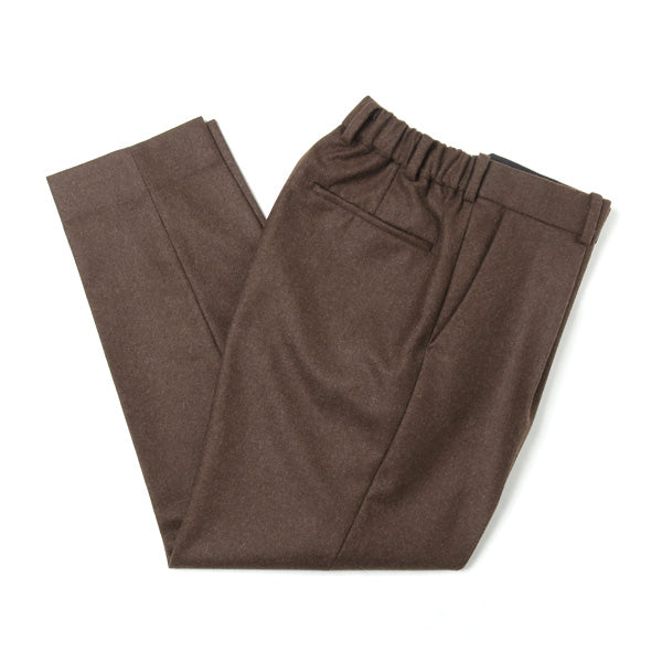 FRONT PLEATS PEGTOP BLACK WOOL JAPAN FLANNEL