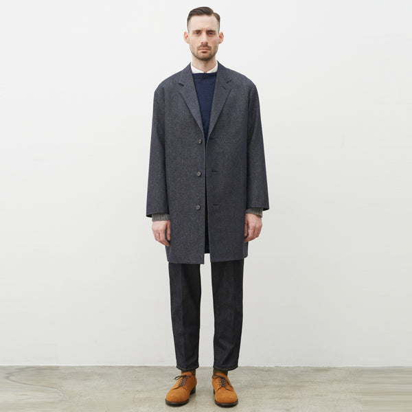 MINIMALIST COAT WOOL CAMEL DENIM