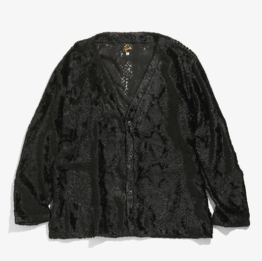 V Neck Cardigan - Burnout Velvet