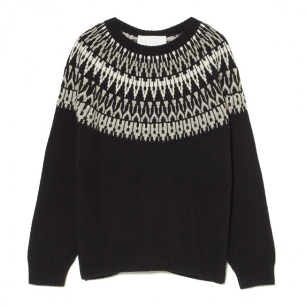 ROUND YOKE JACQUARD ROUND NECK KNIT