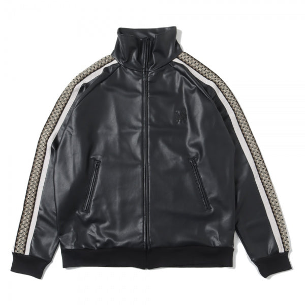 SYNTHETIC LEATHER TRACK JACKET