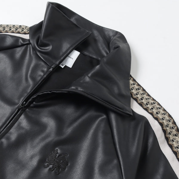 SYNTHETIC LEATHER TRACK JACKET