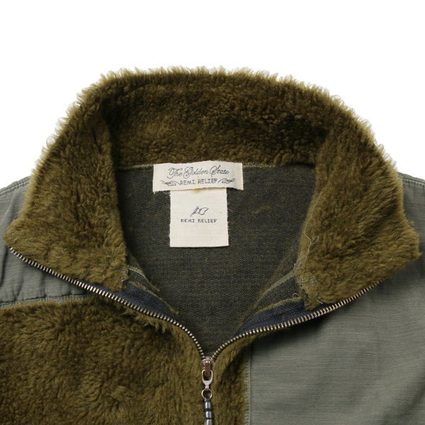 WOOLボアZIPスタンドカラー