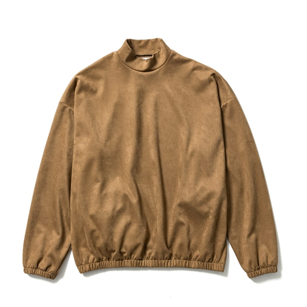 SYNTHETIC SUEDE MOCK NECK