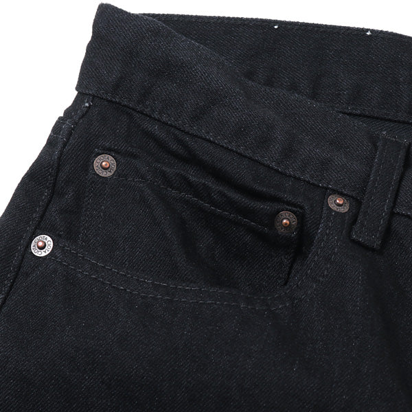 ブラック スビンコットン 13.5oz テーパードデニム BLACK