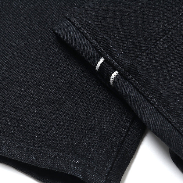 ブラック スビンコットン 13.5oz テーパードデニム BLACK