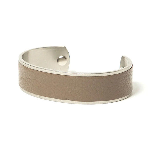 BRACELET BRASS WIDE with SHRINK LEATHER