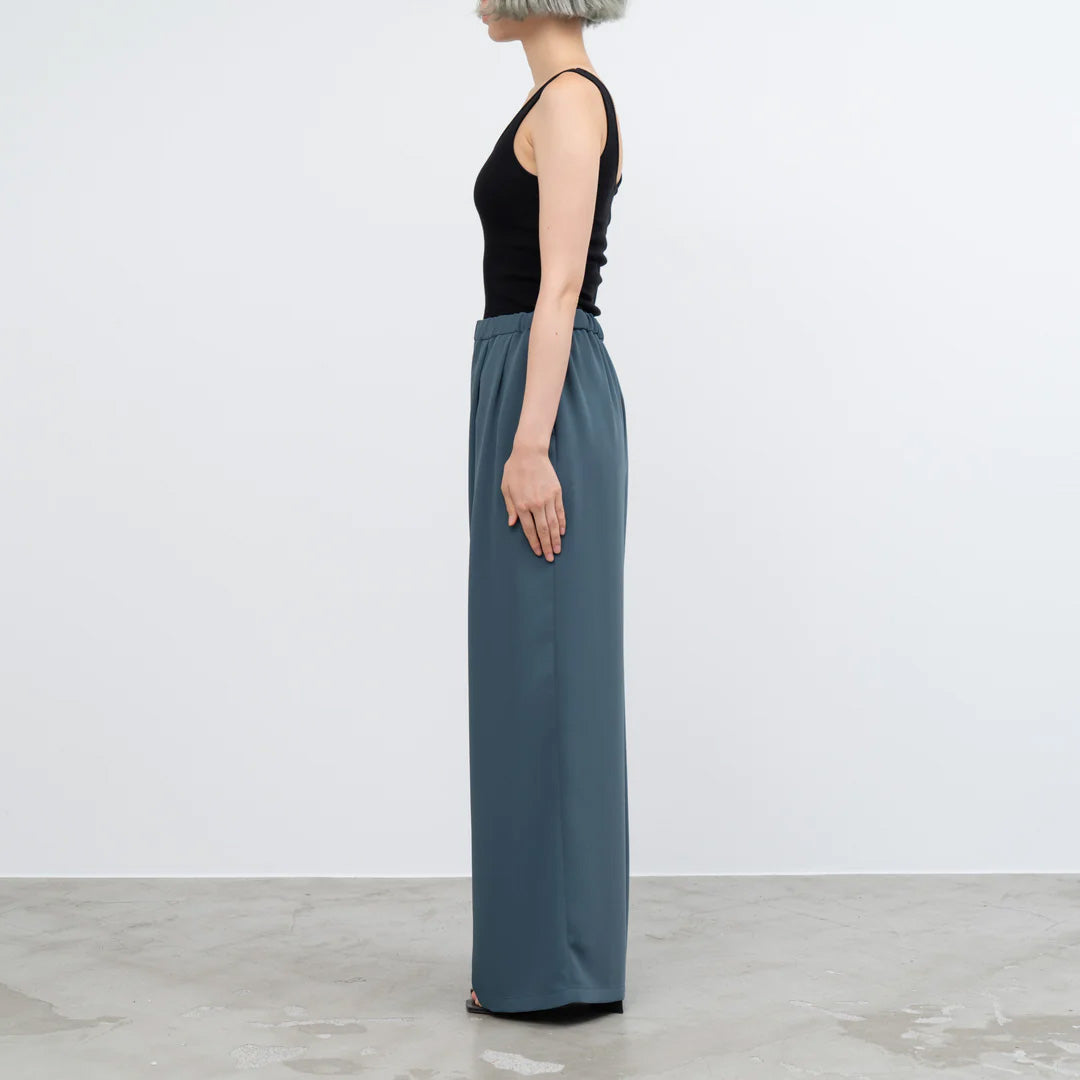 Satin Easy Wide Pants DARK SLATE