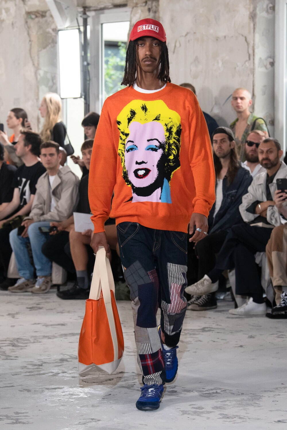 Multi-material MIX Jersey Intarsia Andy Warhol N006