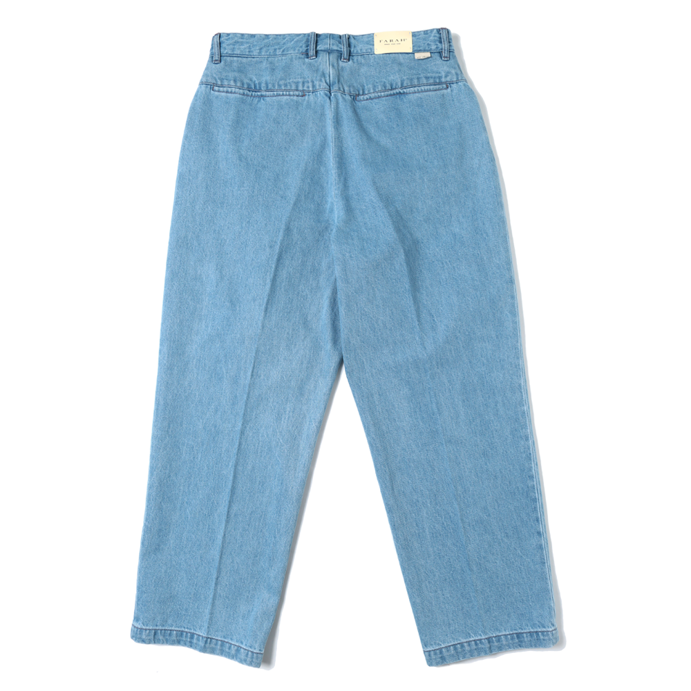 Two-tuck Wide Tapered Pants (Denim)