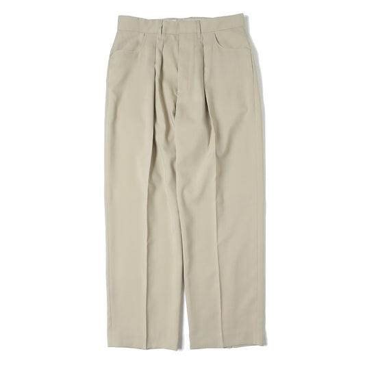 Two-tuck Wide Tapered Pants (T/R Hopsack)