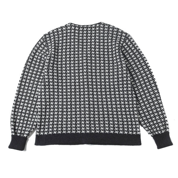V Neck Cardigan - Houndstooth