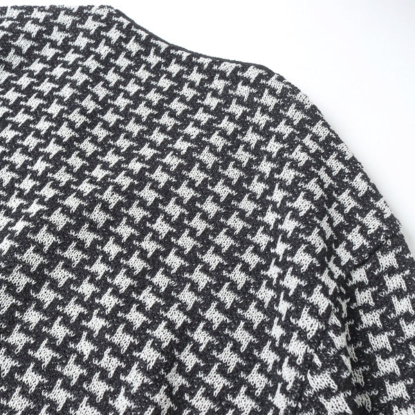 V Neck Cardigan - Houndstooth