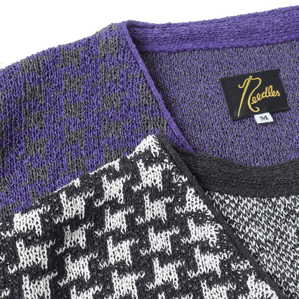 V Neck Cardigan - Houndstooth