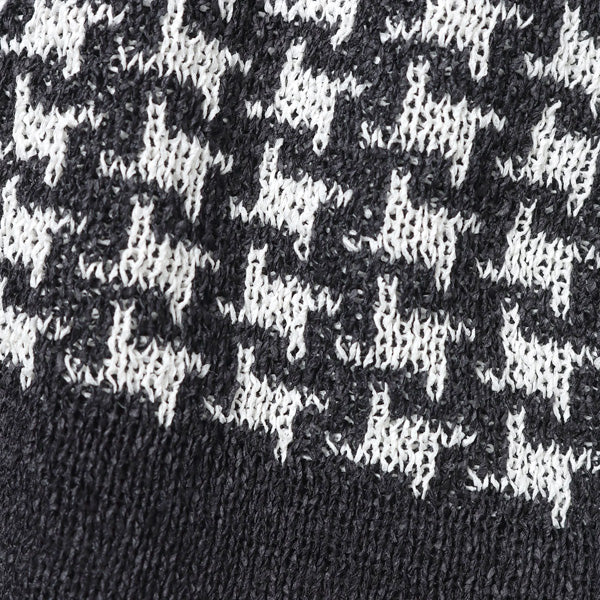V Neck Cardigan - Houndstooth