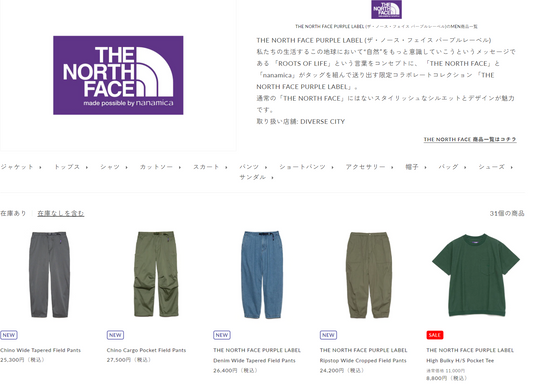 THE NORTH FACE PURPLE LABEL 新入荷
