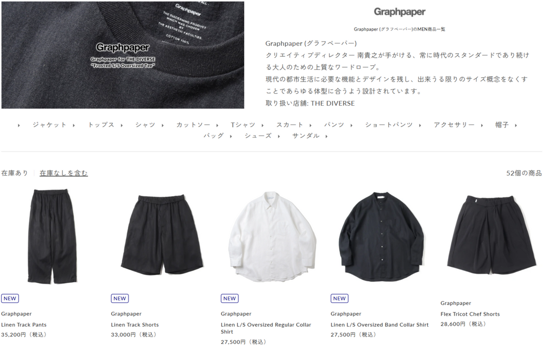 THE DIVERSE 取り扱いブランド 新入荷情報