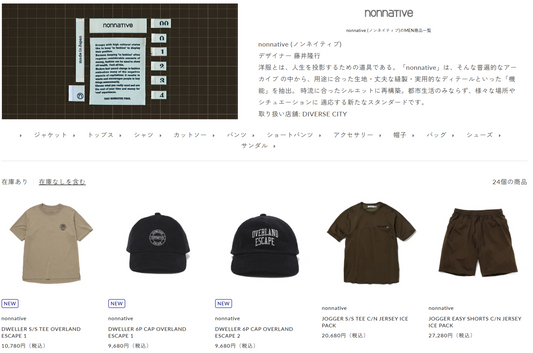 DIVERSE CITY 取り扱いブランド 新入荷情報