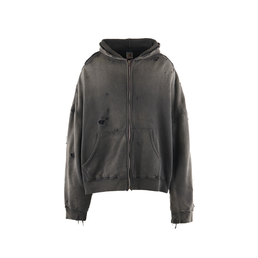 DBL-FC ZIP HOODIE CHARCOAL