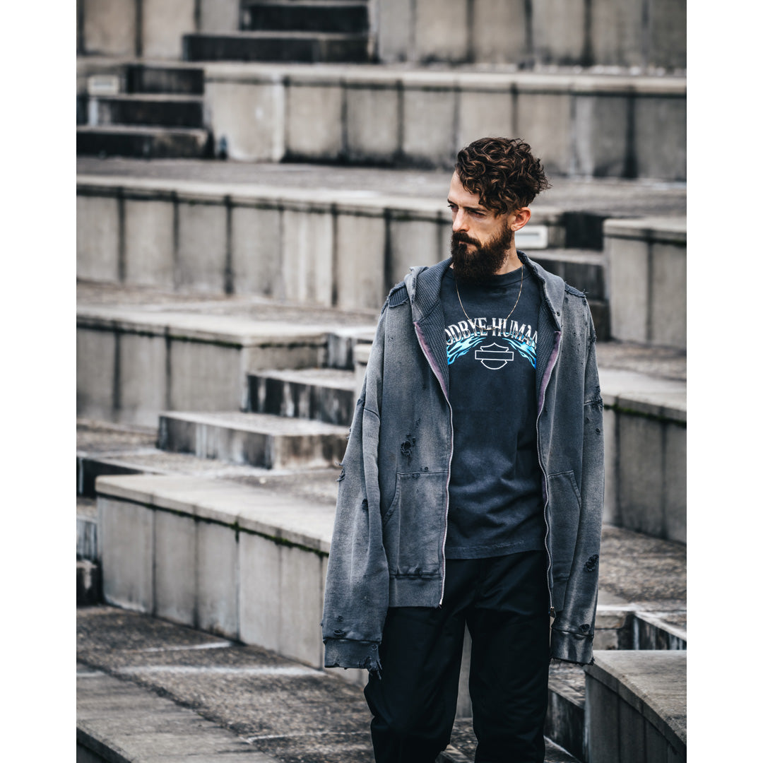 DBL-FC ZIP HOODIE CHARCOAL