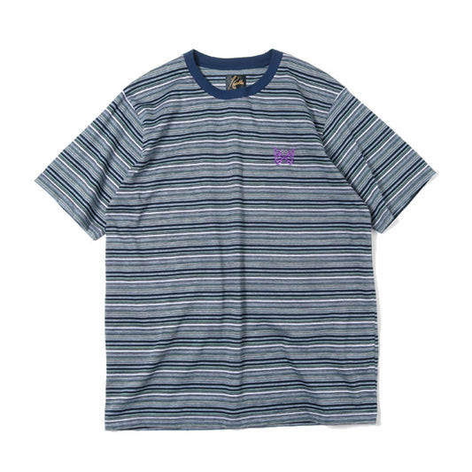 S/S Papillion Emb. Pocket Tee / Multi Stripe