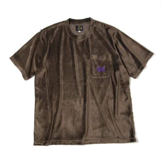 S/S Papillion Emb. Pocket Tee - R/Pe/C/S Velour