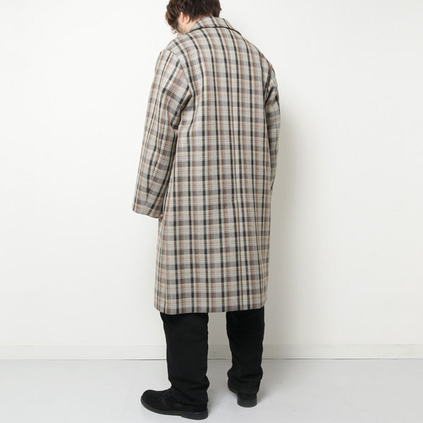 DOUBLE FACE CHECK SOUTIEN COLLAR COAT (A9AC01BN) | AURALEE DOUBLE FACE CHECK SOUTIEN COLLAR COAT (A9AC01BN) | AURALEE