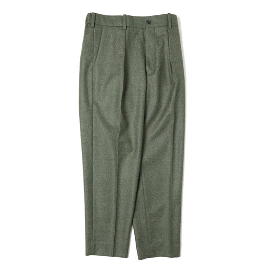 FRONT PLEATS PEGTOP ORGANIC WOOL JAPAN FLANNEL