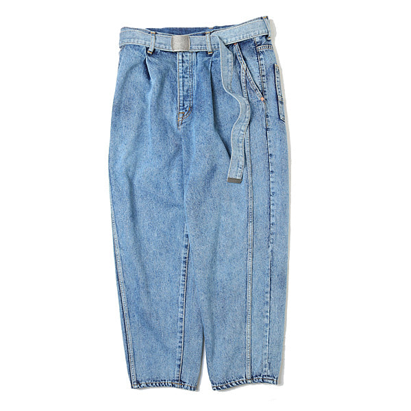 SILK DENIM WIDE TAPERED TROUSER